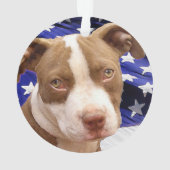 アメリカのピットブルテリアの子犬 オーナメント (裏面)