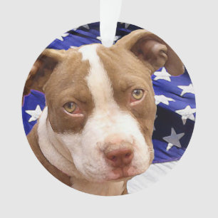 アメリカのピットブルテリアの子犬 オーナメント