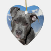 アメリカのピットブルテリアの小犬 セラミックオーナメント (右)