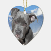 アメリカのピットブルテリアの小犬 セラミックオーナメント (左)