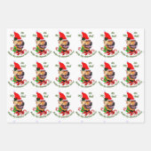 アメリカのピットブルテリアクリスマス ラッピングペーパーシート (正面3)