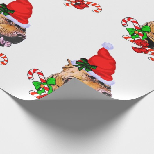 アメリカのピットブルテリアクリスマス ラッピングペーパー (角)