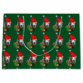 アメリカのピットブルテリアクリスマス ラージペーパーバッグ (正面)