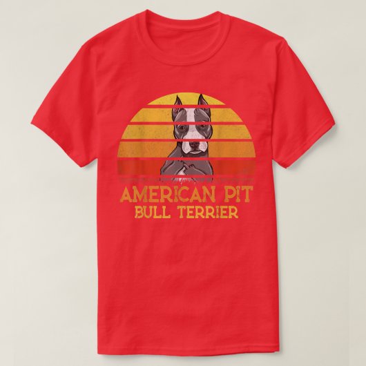 アメリカのピットブルテリア愛犬家サンセットフォーダ Tシャツ (デザイン正面)