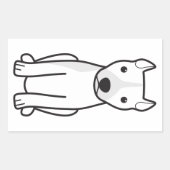 アメリカのピットブルテリア(クロップされた耳) 長方形シール (正面)