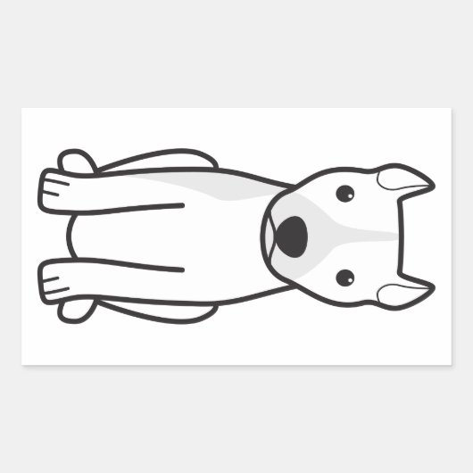 アメリカのピットブルテリア（クロップされた耳） 長方形シール (正面)