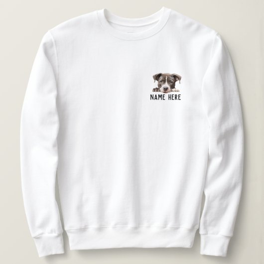 アメリカのピットブルパーソナライズされた覗き スウェットシャツ (デザイン正面)