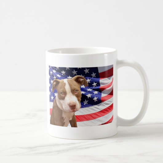 アメリカのピットブル子犬 コーヒーマグカップ (右)