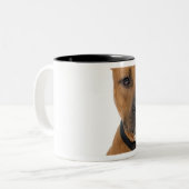 アメリカのピット・ブルの子犬3のスタジオのポートレート ツートーンマグカップ (正面左)