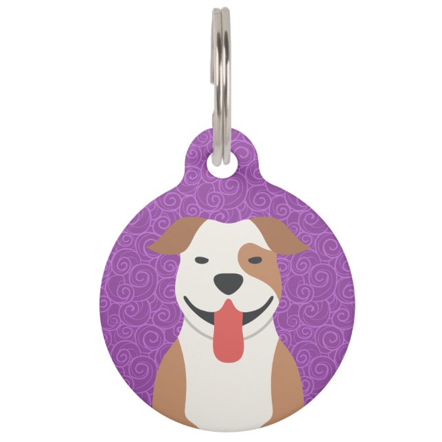 アメリカのピット・ブルテリアペットI.D。 ラベル ペット　ネームタグ (正面)