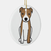 アメリカのピット・ブルテリア(自然な耳) セラミックオーナメント (右)