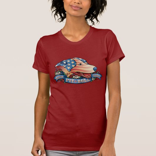 アメリカのピット・ブルテリア Tシャツ (正面)