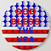 アメリカのピンバックボタンを祝福する神 缶バッジ (正面)