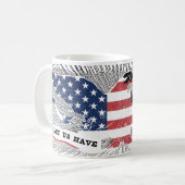 アメリカのピースイーグル米国国旗の愛国芸術 コーヒーマグカップ (正面左)
