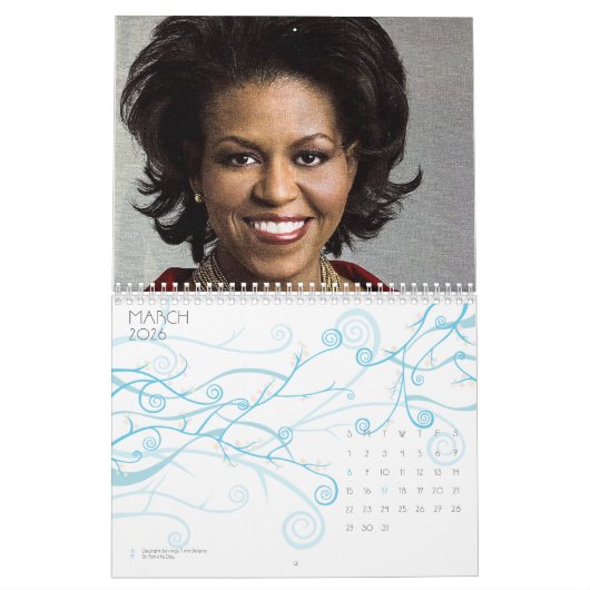 アメリカのファーストレディ・カレンダー、ミシェル・オバマ氏 カレンダー (3月 2026)