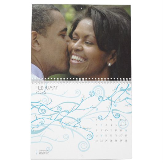 アメリカのファーストレディ・カレンダー、ミシェル・オバマ氏 カレンダー (2月 2026)