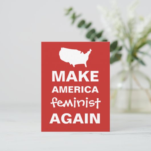 アメリカのフェミニストを再びパロディに抗議させる ポストカード (スタンド正面)