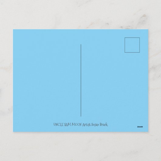 アメリカのフォークアート愛国者の月の中 シーズンポストカード (裏面)