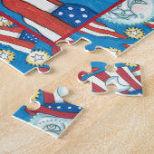 アメリカのフォークアート愛国者の月の中 ジグソーパズル (側面)