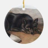 アメリカのブラックまたはシルバーキツネ(フルーペスフルボス) セラミックオーナメント (裏面)