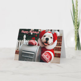 アメリカのブルドッグがサンタの郵便受けに来た シーズンカード