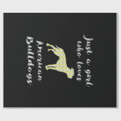 アメリカのブルドッグを愛する女の子 ラッピングペーパー (フラット)