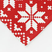 アメリカのブルドッグシルエットのクリスマスパターンレッド フリースブランケット (角)