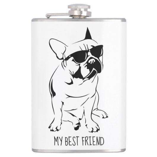アメリカのブルドッグスケッチ フラスク (正面)
