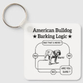 アメリカのブルドッグバーキング論理犬愛好家の子犬 キーホルダー (正面)