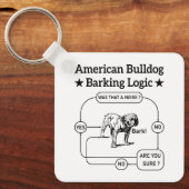 アメリカのブルドッグバーキング論理犬愛好家の子犬 キーホルダー (正面)