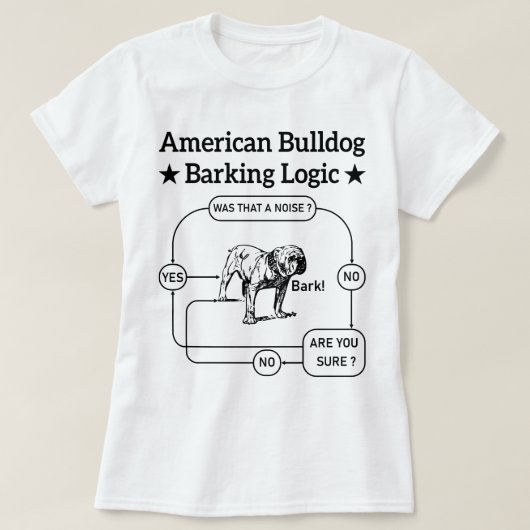 アメリカのブルドッグバーキング論理犬愛好家の子犬 Tシャツ (デザイン正面)