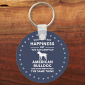 アメリカのブルドッグ養子縁組の幸せ キーホルダー (正面)