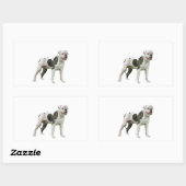 アメリカのブルドッグ – ブラウン – ホワイト 長方形シール (シート)