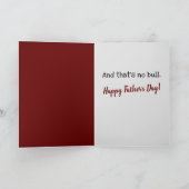 アメリカのブルドッグNo Bull Father's Day Card カード (内部)