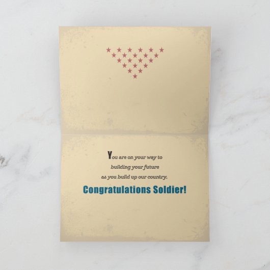 アメリカのブートキャンプ卒業兵動揺して士 カード (内部)