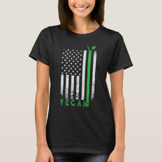 アメリカのプライドUSAフラグアニマルライツアクティビストベジタリアン Tシャツ