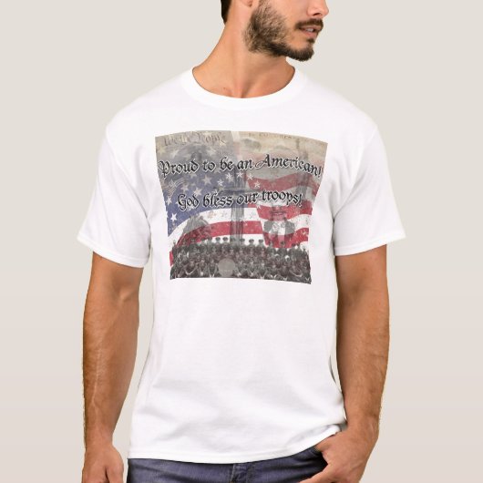 アメリカのヘロス神は十字架で我々の軍隊を祝福し、ヴィンテージ Tシャツ (正面)