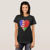 アメリカのベラルーシ国旗のハート Tシャツ (正面フル)