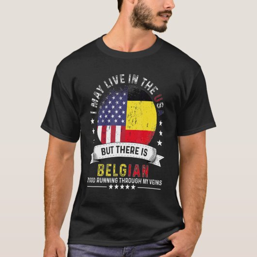 アメリカのベルギーのホームインアメリカの愛国者アメリカのベルギ Tシャツ (正面)
