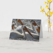 アメリカのペリカン空白の写真 カード (黄色い花)