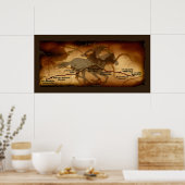 アメリカのポニー表現マップ・ルート・アート・ポスター ポスター (キッチン)