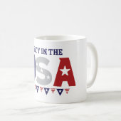 アメリカのマグカップに旗を付けたパーティー – ギフおもしろいト コーヒーマグカップ (正面右)