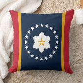アメリカのマグノリア ミシシッピ州旗 クッション (ブランケット)