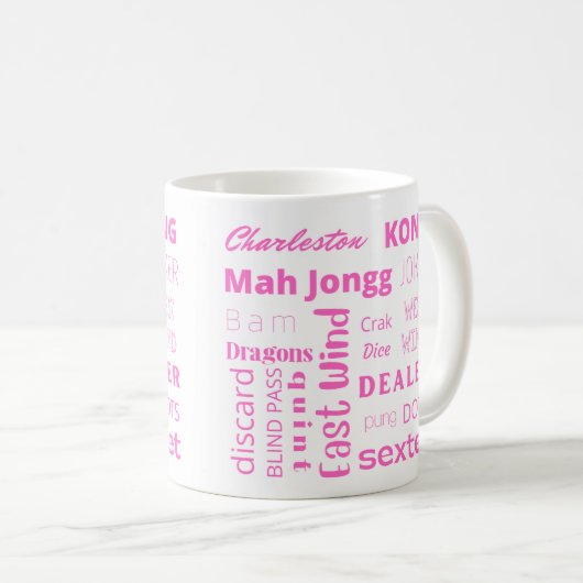 アメリカのマジョンマグカップとピンクの言葉 コーヒーマグカップ (正面右)