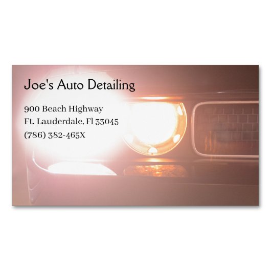 アメリカのマッスルカー2013ヘッドライト車の マグネット名刺 (正面)