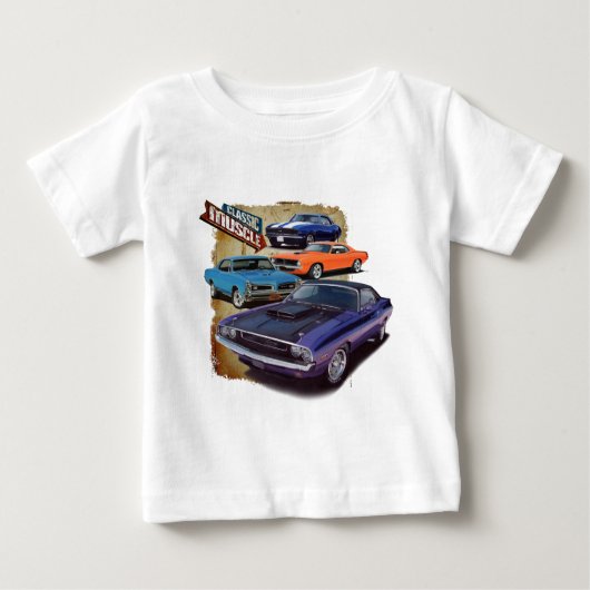 アメリカのマッスルカー ベビーTシャツ (正面)
