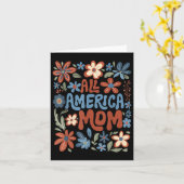 アメリカのママ 4日7月 アメリカ 花の母の日 女性 カード (黄色い花)