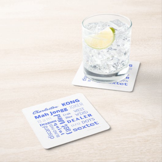 アメリカのマージャンコースターがブルー スクエアペーパーコースター (インサイチュ)