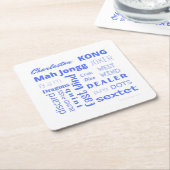 アメリカのマージャンコースターがブルー スクエアペーパーコースター (アングル)