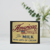 アメリカのミルク会社のヴィンテージ標識 ポストカード (スタンド正面)